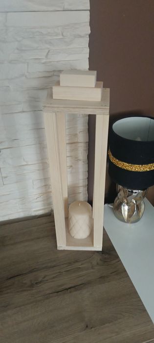 Drewniana latarenka ,wys 50 cm