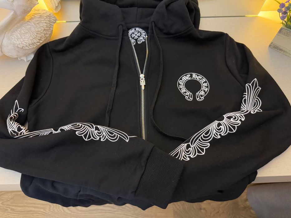 Chrome hearts zip hoodie /чорне худі на блискавці від Chrome Hearts/L