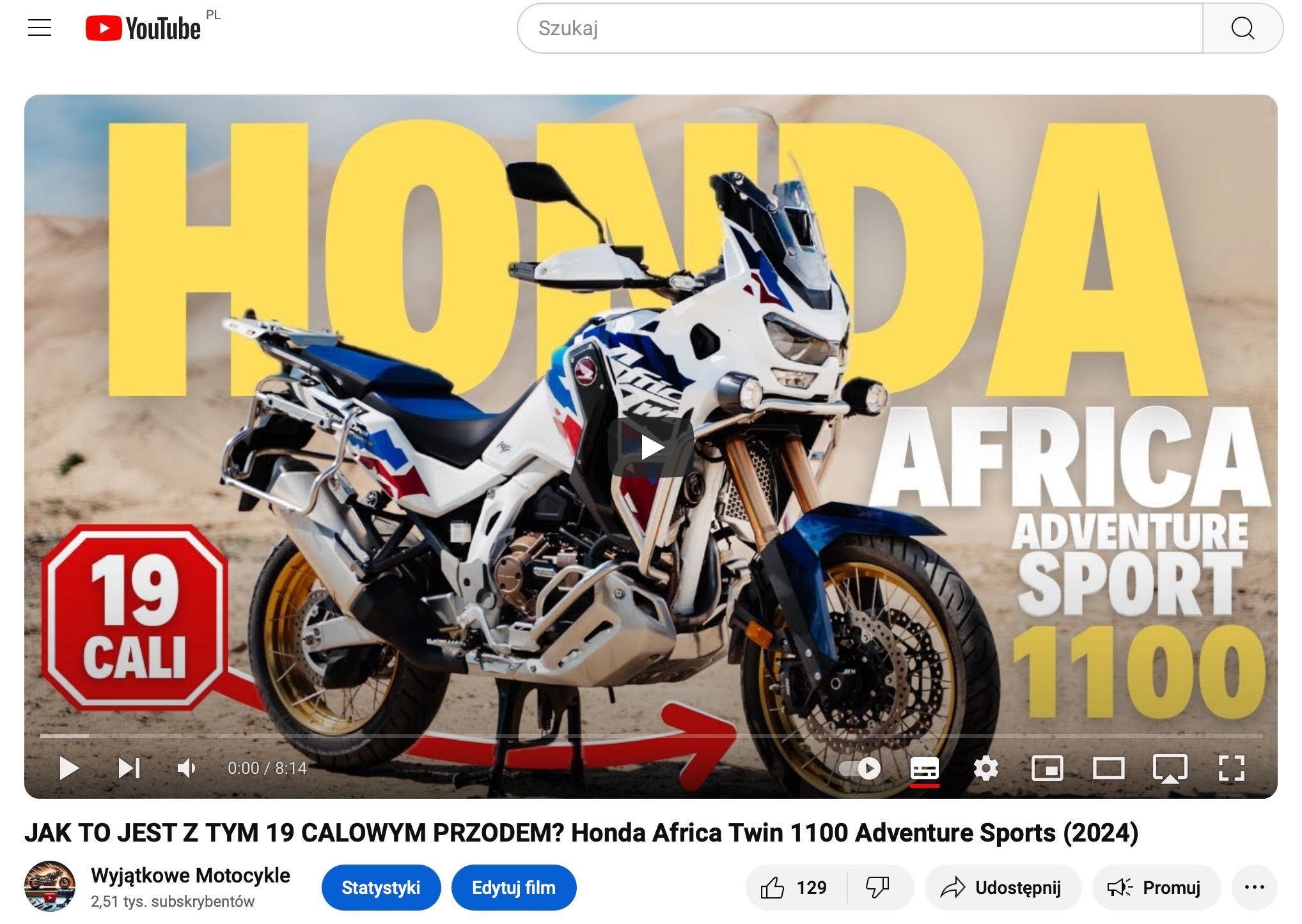 Honda 1100L Africa Twin AS  NOWOŚĆ Wypożyczalnia Wyjątkowych Motocykli