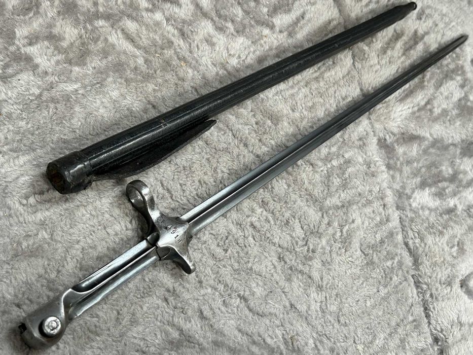 Szwajcarski bagnet rowerzysty M1899/92 w skórzanej pochwie - rarytas