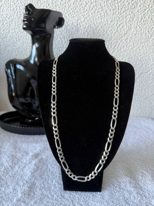 Srebrny łańcuszek 925 Figaro 52 cm, 38.42 g, męska biżuteria