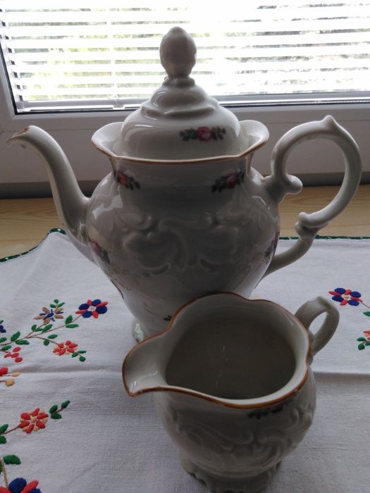 Dzbanek i mlecznik do kawy porcelana KPM