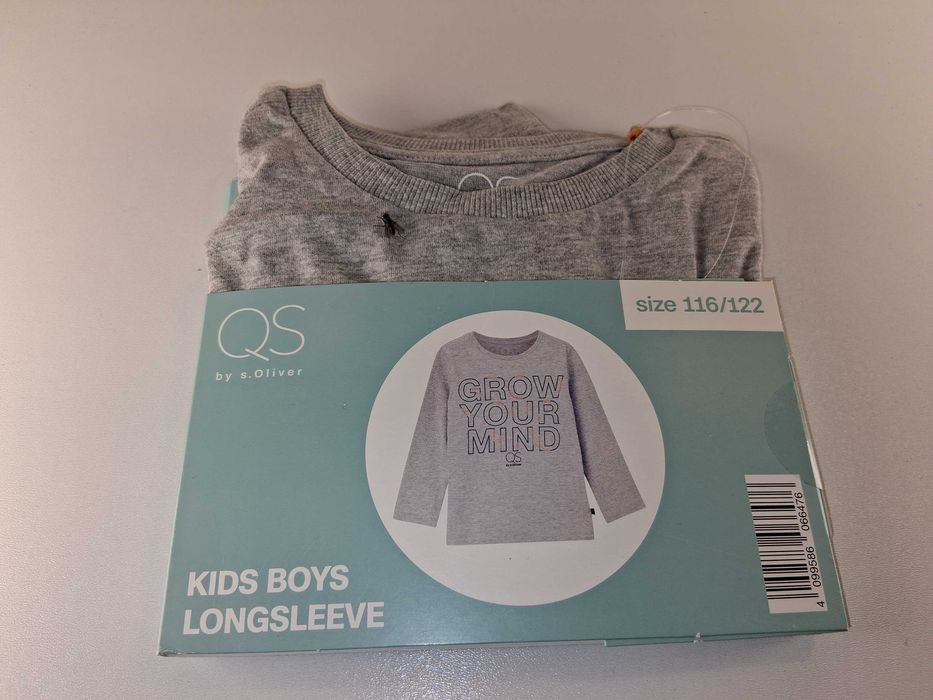 A123 QS By S.Oliver Chłopięcy Longsleeve Szary 116/122 Grow Your Mind