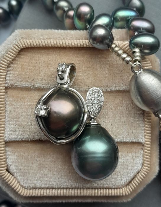 Naszyjnik Złoto 585  Perły Akoya Certyfikat