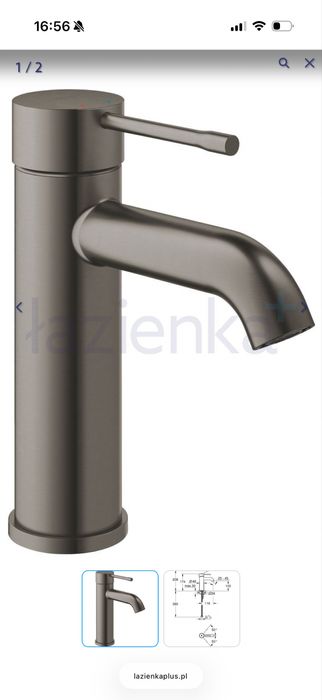 Grohe bateria umywalkowa mat hard graphite brushed