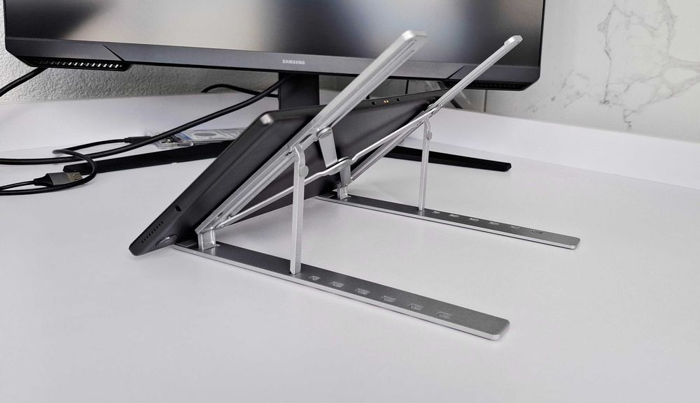 Підставка алюмінієва ноутбука планшета подставка Laptop Stand (сірий)