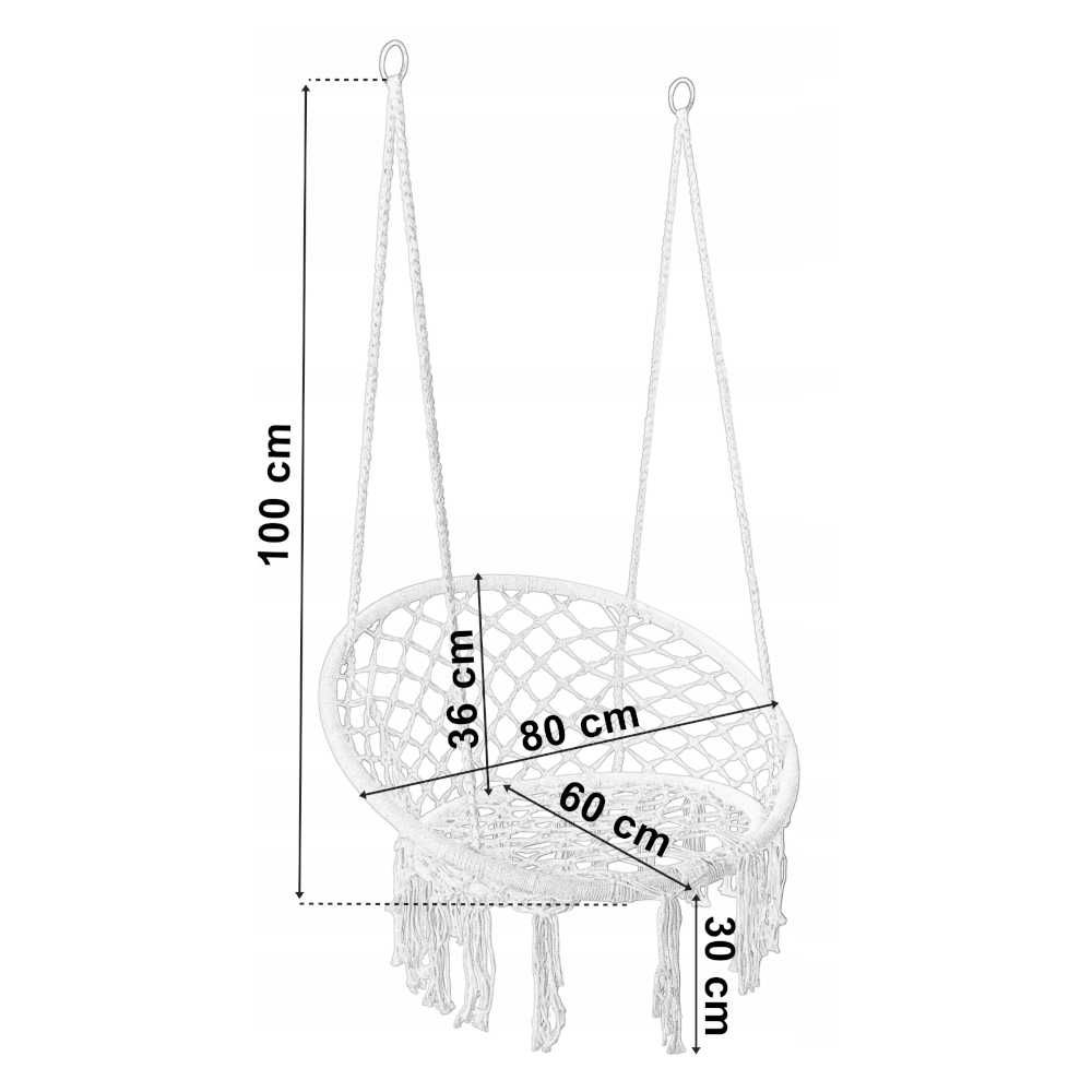 WYGODNY Fotel Wiszący Komfort Styl PLECIONY Boho 150kg Wysyłka24h