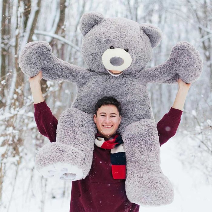 HollyHOME Miś 150 cm, duży miś XXL, przytulanka, szary, prezent.