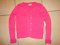 NEXT różowy sweter sweterek kardigan na guziki OKAZJA 7-8 l. / 128 cm