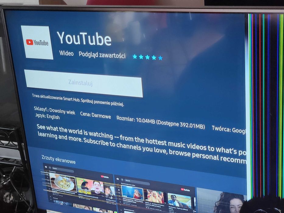 PŁASKI TELEWIZOR LED Samsung 43 cale UE43TU7100 YouTube Smart DVBT2