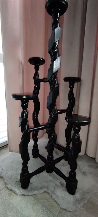 Kwietnik  vintage drewniany unikat lata 90