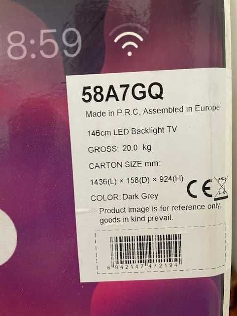 SmartTV HISENSE 58A72GQ (QLED - 58'' - 4K]