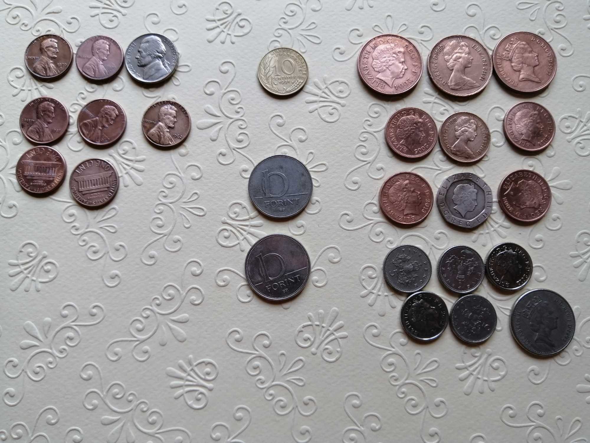 Монеты разных стран, деньги, монети різних країн