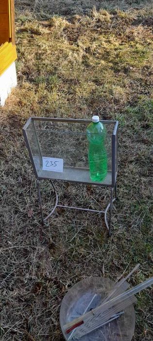 Stary metalowy szklany stojak PRL Retro Vintage