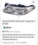 Faróis frente Renault Laguna ll