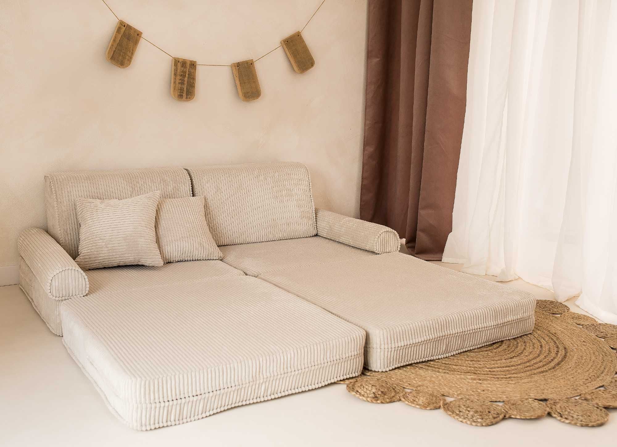 Modułowa sofa z pianki Kanapa Montessori dla dzieci Sztruks Boucla