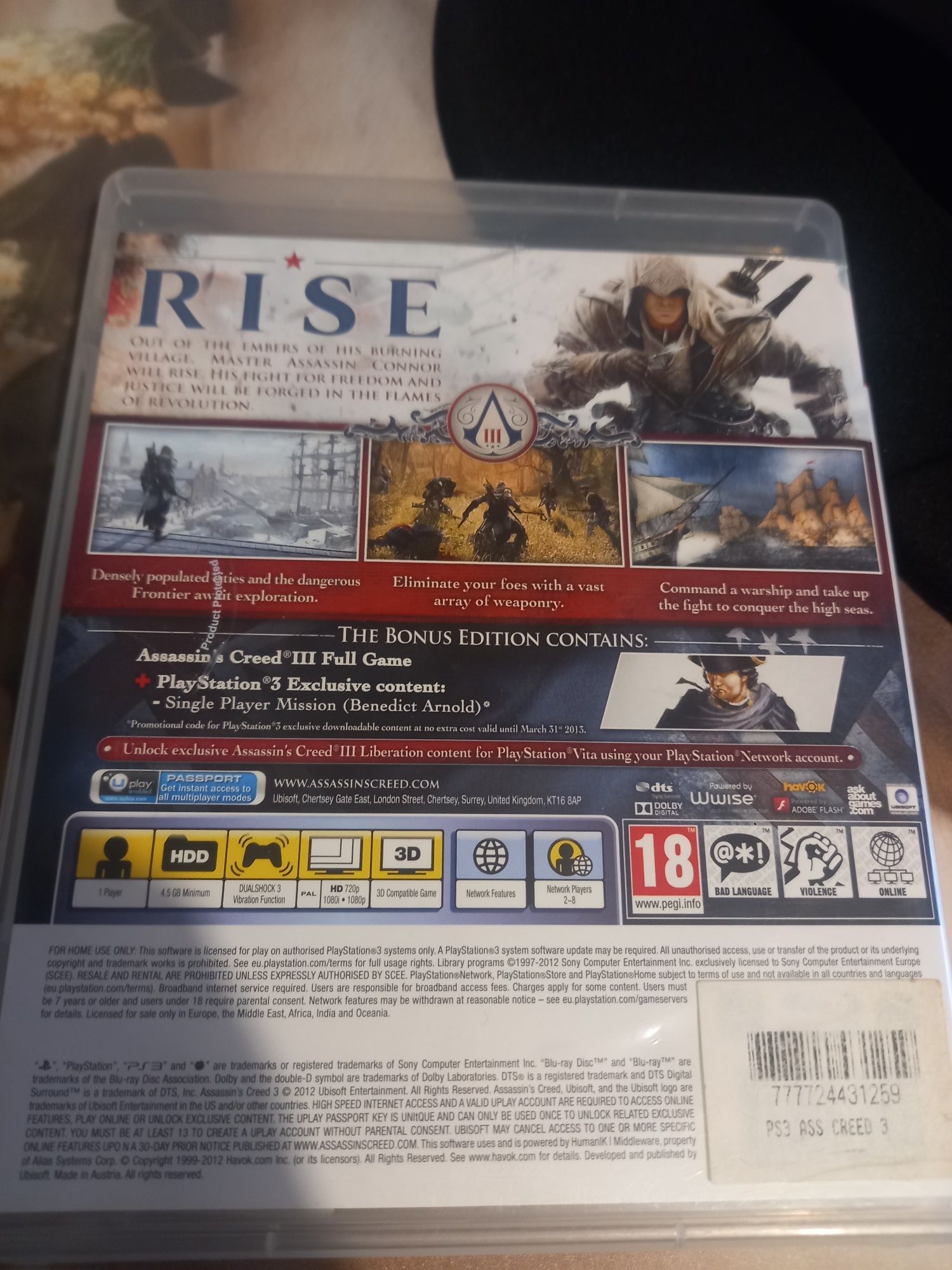 Assassin's creed 3 ps3 zero rys