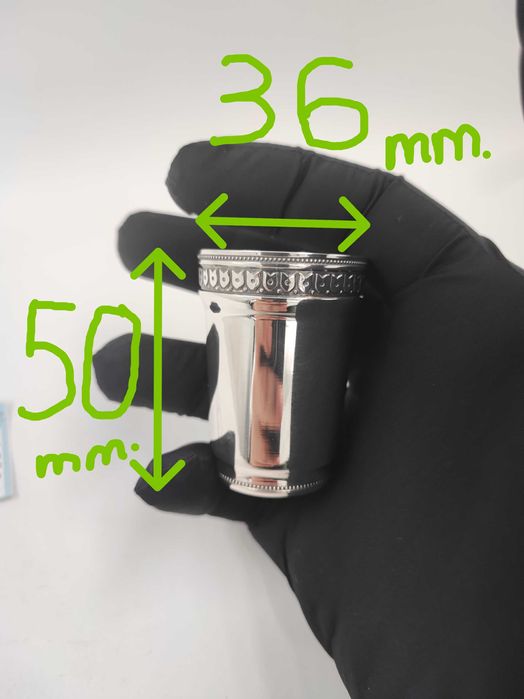 Ще 3! Срібна Чарка "Муріті" з чорнінням, об'єм 30 мл; вир-к Харків, Ук