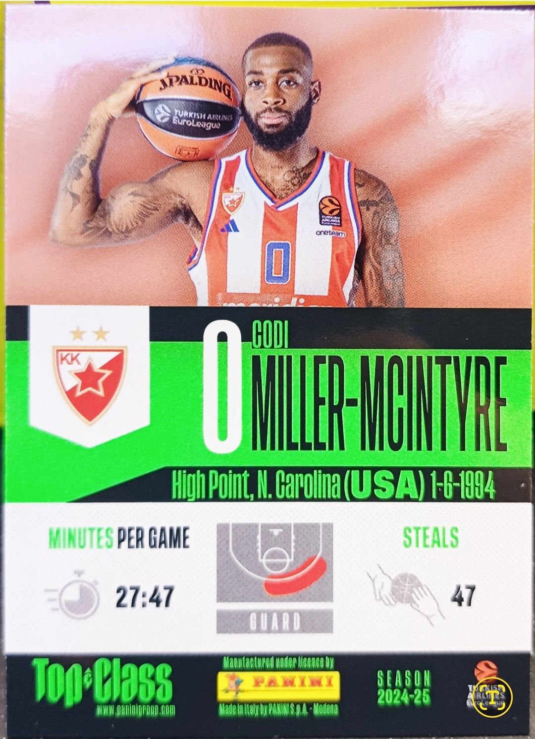 Karta kolekcjonerska Top Class Panini Pure Basketball nr 141 Electric