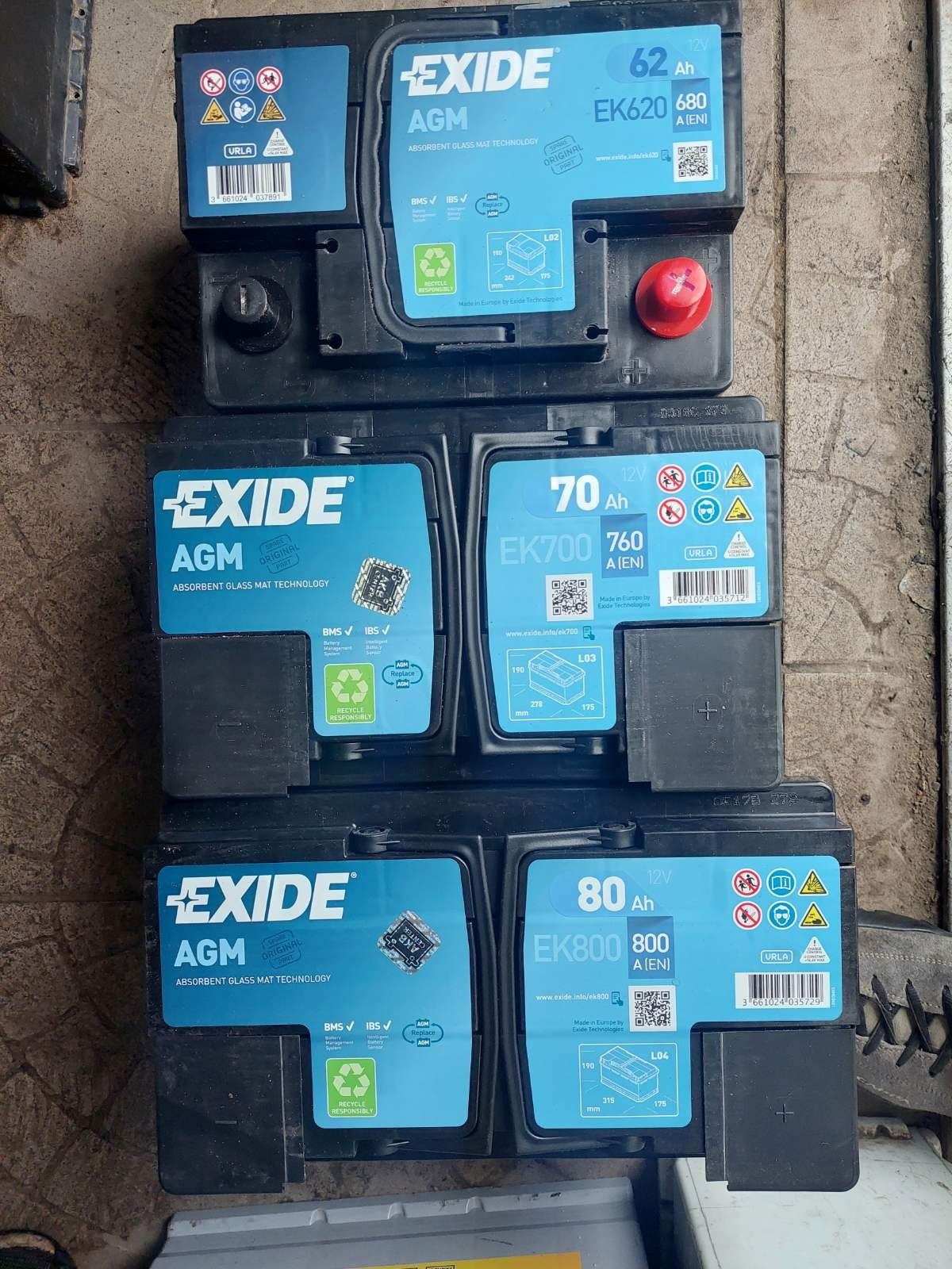 Гелеві акумулятори EXIDE AGM 60-105AH