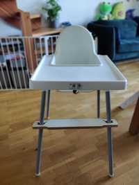 Zestaw: Krzesełko do karmienia Ikea Antilop + tacka + podnóżek
