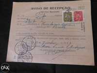 Filatelia-Postal de Aviso de Recepção 1952