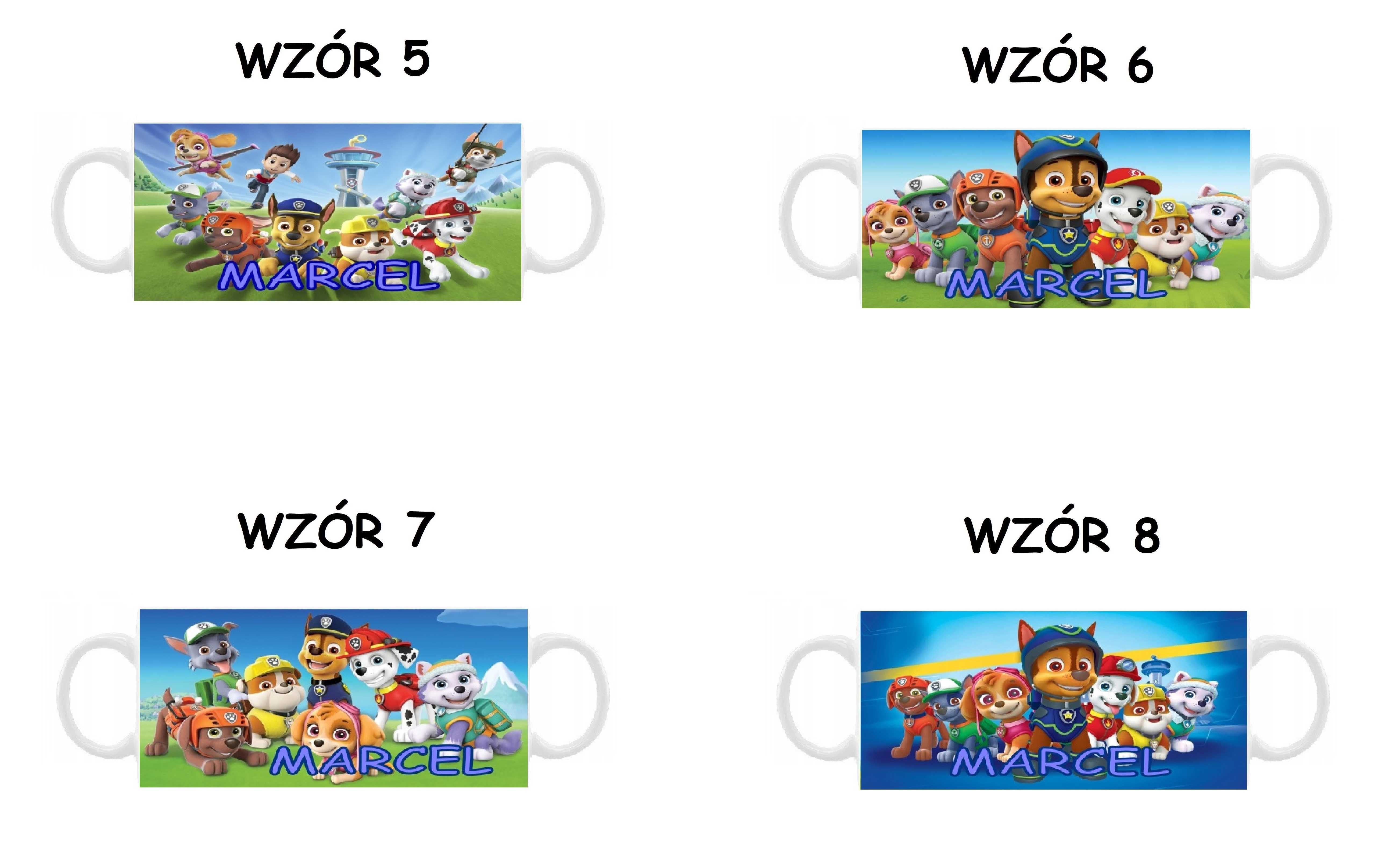 Kubek z nadrukiem Psi Patrol, różne wzory + imię