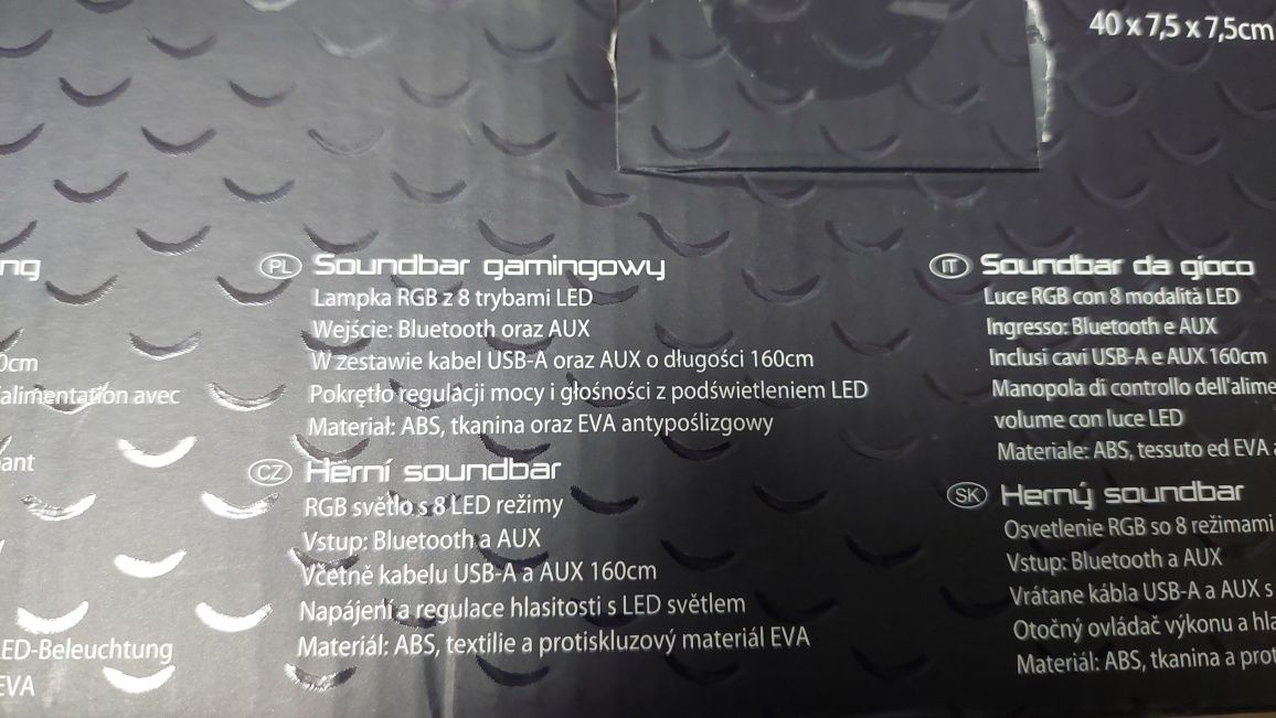Soundbar gamingowy z podświetleniem LED