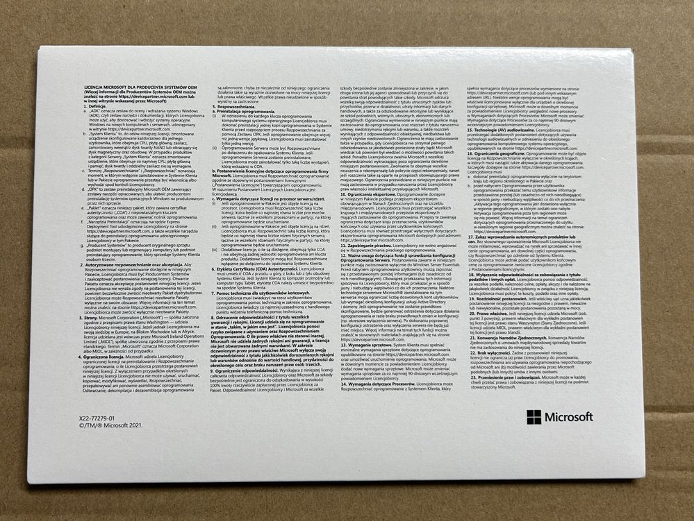 System operacyjny Microsoft OEM Windows 11 Pro PL x64 DVD (FQC-10544)