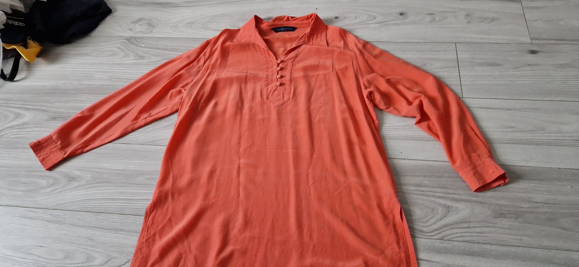 Łososiowa koszula jedwabna silk 42