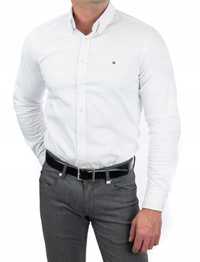 Koszula Tommy Hilfiger classic, z długim rękawem, elegancka biała XL