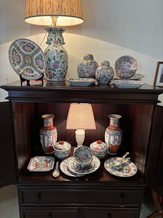 Recheio- Lote 15 peças porcelanas Chinesas / Macau antiguidades