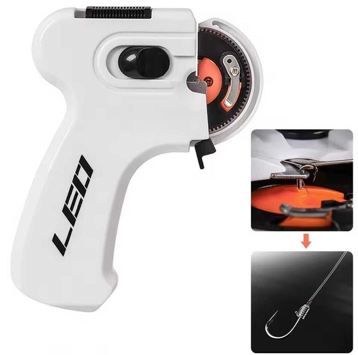 Automatyczna elektryczna wiązarka do haków haczyków wędkarskich.