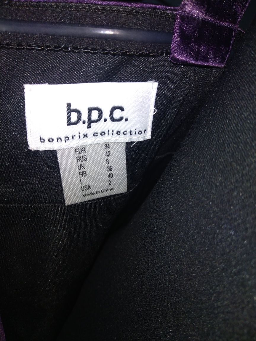 Bonprix nowa fioletowa sukienka na okazję XS 34 b.p.c.