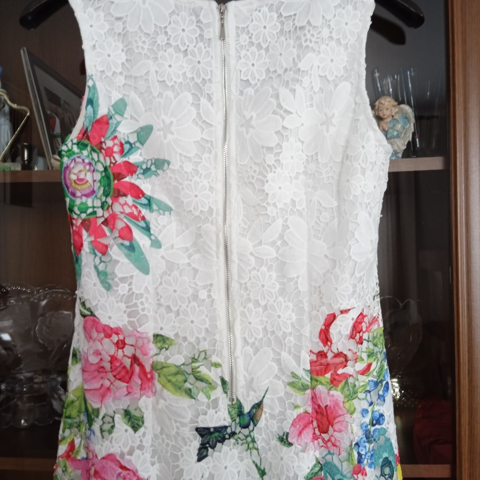 Elegancka efektowna letnia wyjściowa sukienka MIDI r S/M stan idealny