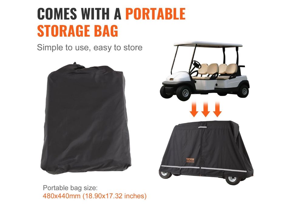 POKROWIEC na WÓZEK GOLFOWY dla 4 osób Wodoodporny z Poliestru 600D