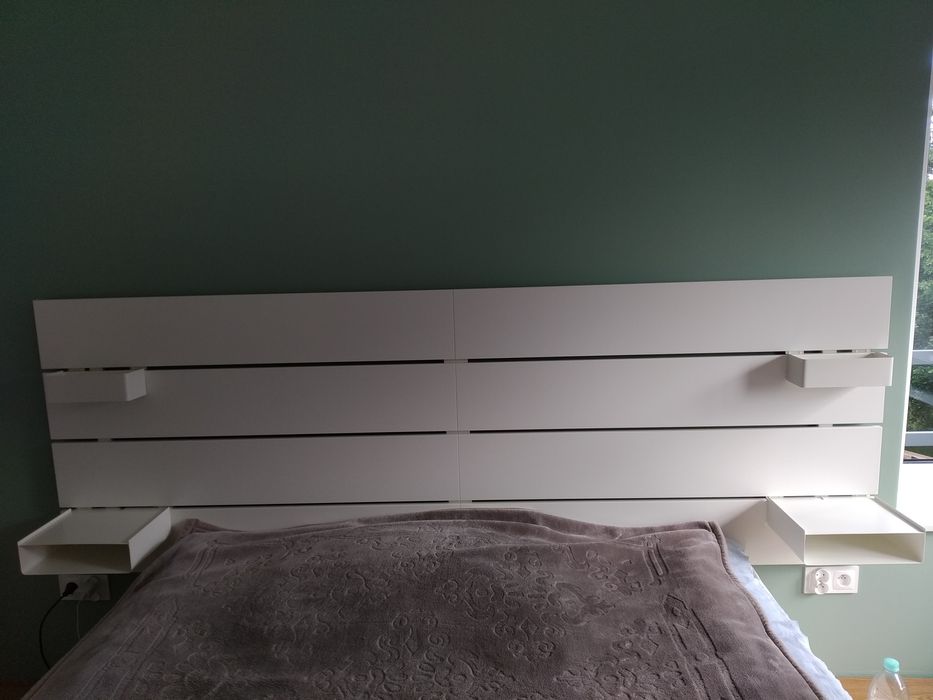 Rama łóżka zagłówek Nordli biała Ikea