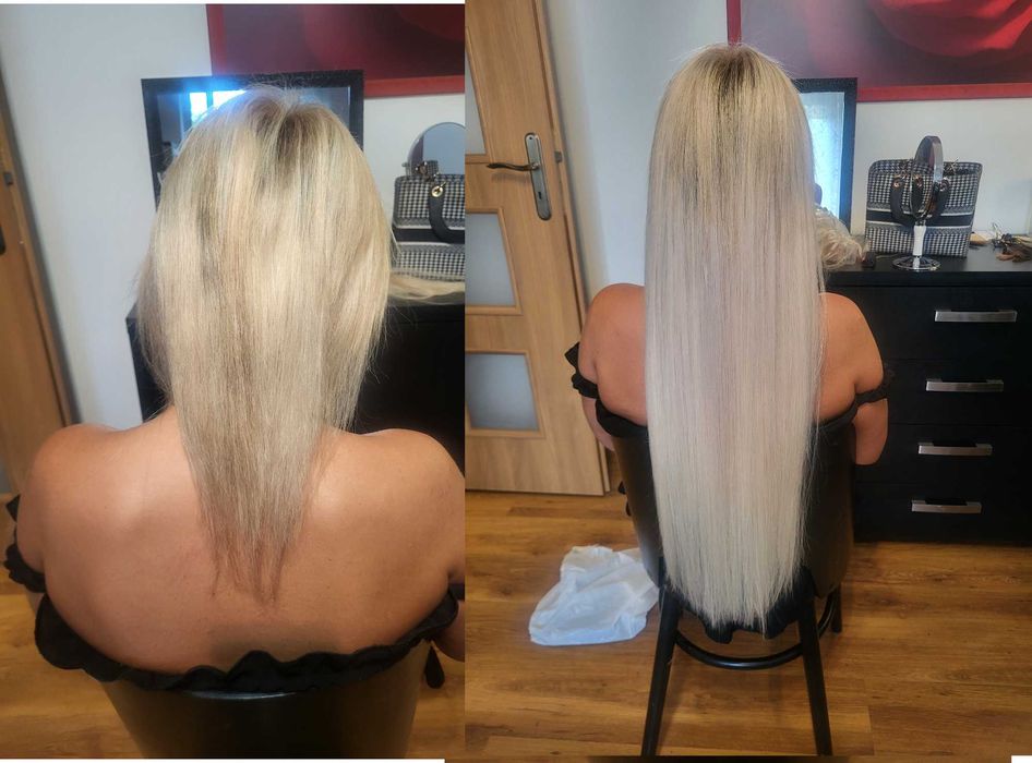 Profesjonalne przedłużanie włosów, metoda kanapkowa,ringi,keratyna