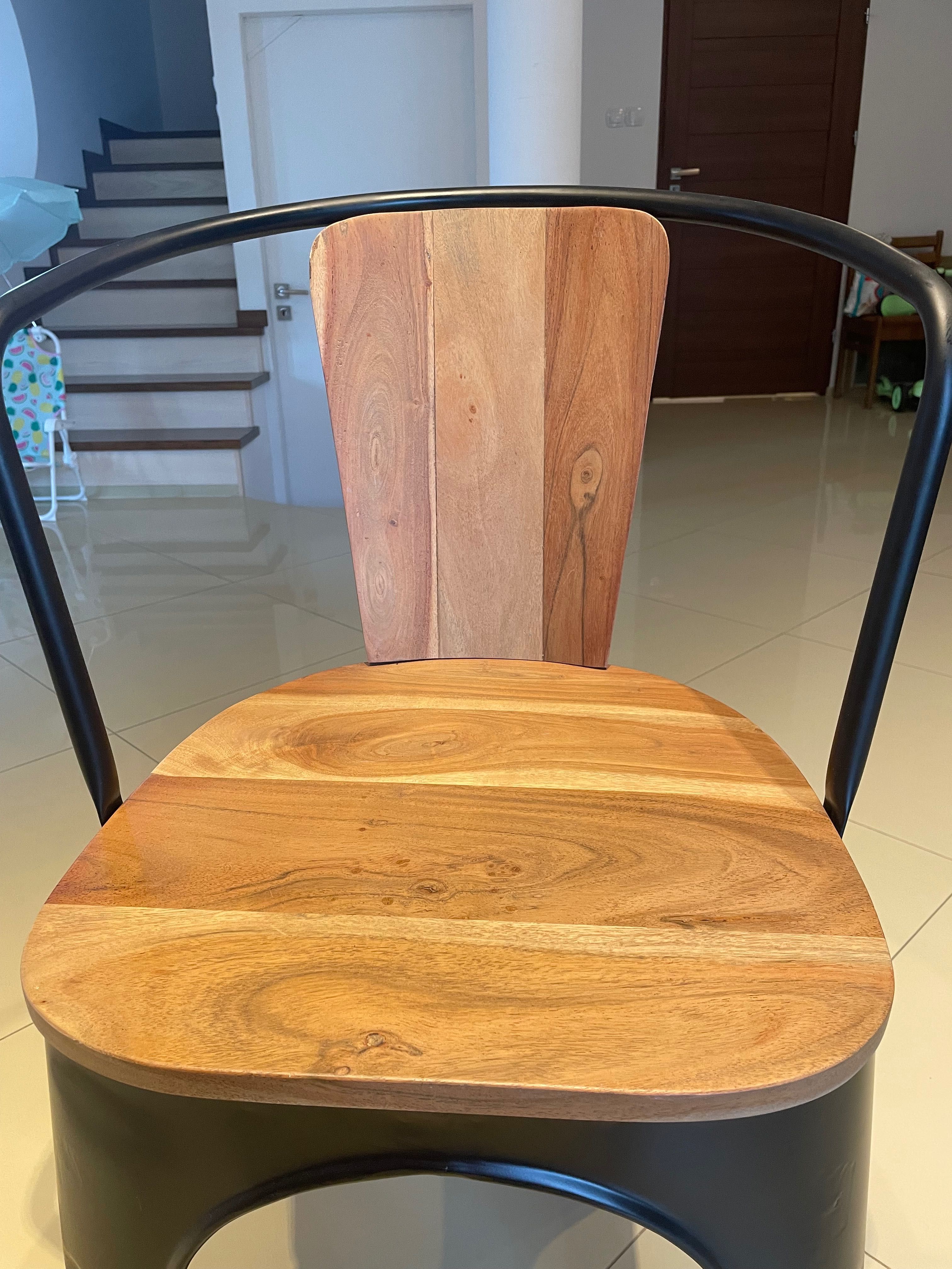 Krzesło do jadalni vidaXL, lite drewno akacjowe