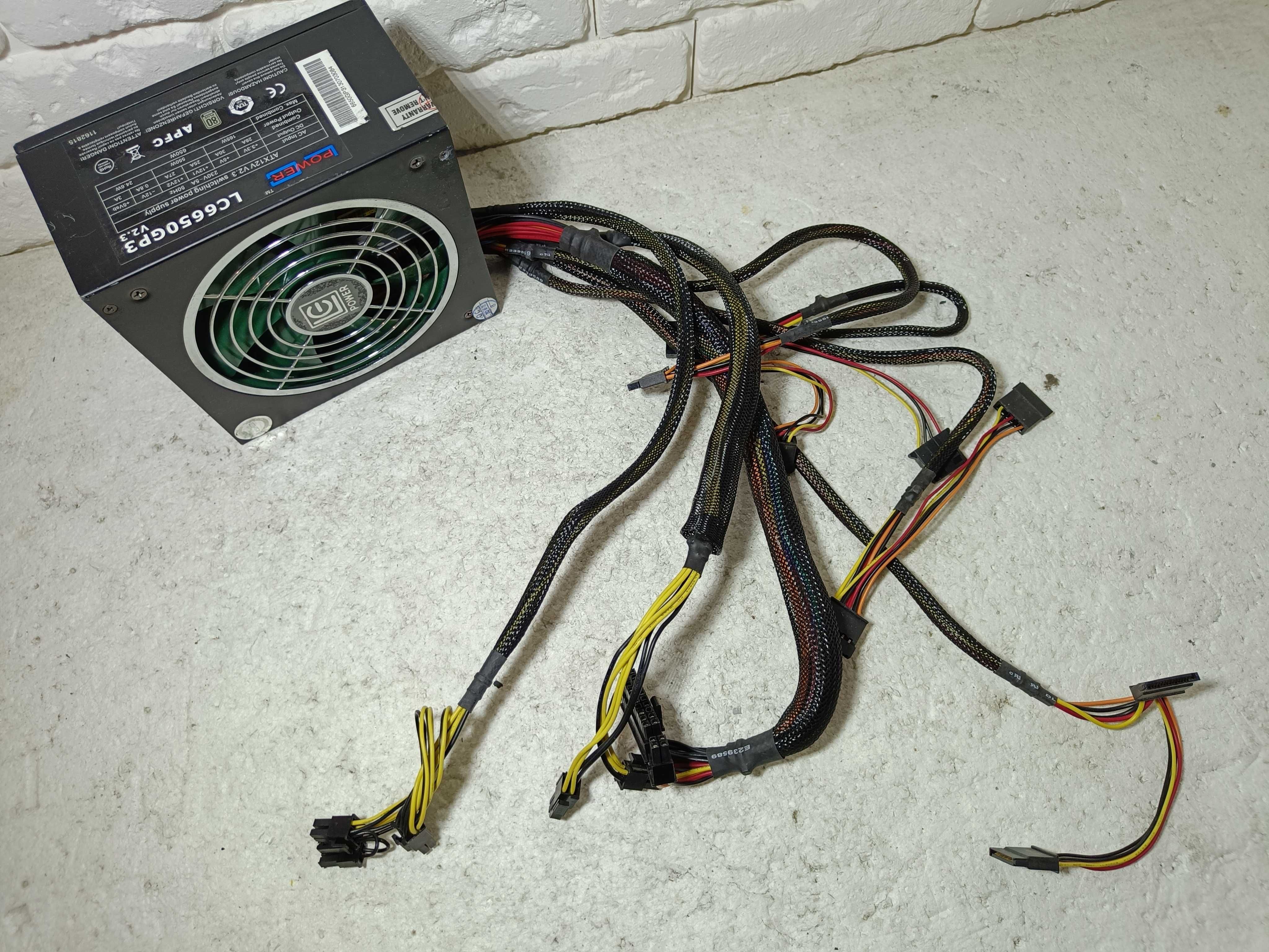 Блок живлення LC POWER 650W 80 PLUS BRONZE ВІДМІННИЙ стан 8+6GPU 8+8CP