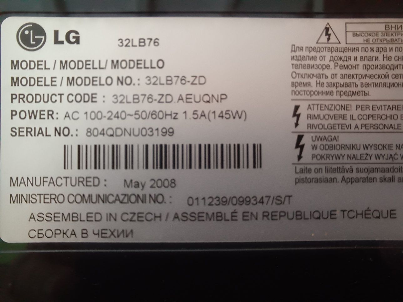 Televisão LG 32 polegadas a funcionar