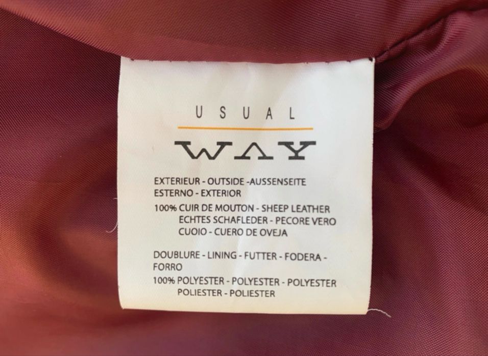 Casaco de pele vermelho Usual Way XL 100% couro genuino