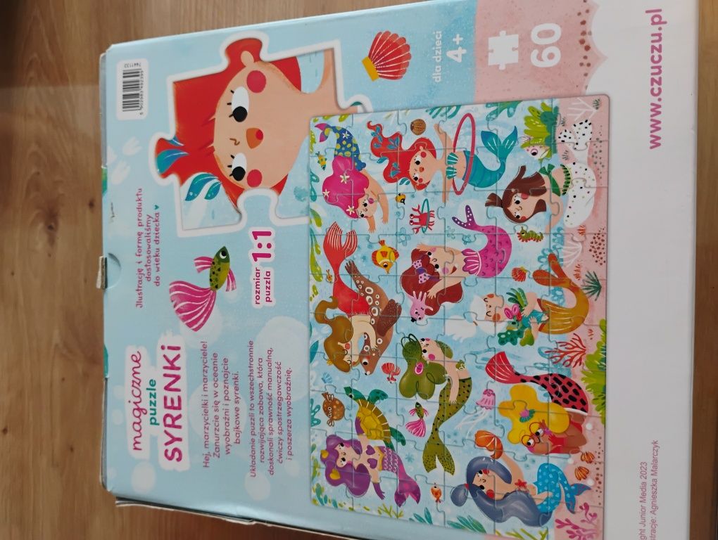 Puzzle Czuczu syrenki DUŻE 4+