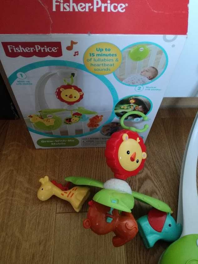 Karuzela do łóżeczka 4w1 dźwięk do wózka, Fisher Price Grow with Me