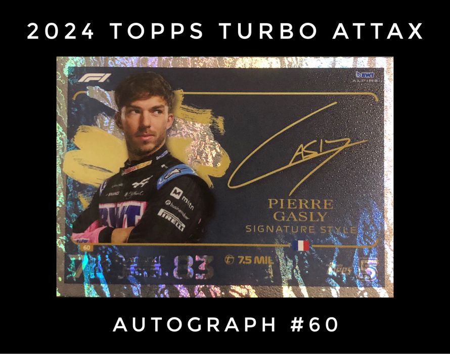 Pierre Gasly 2024 Topps Turbo Attax #60 Autograph