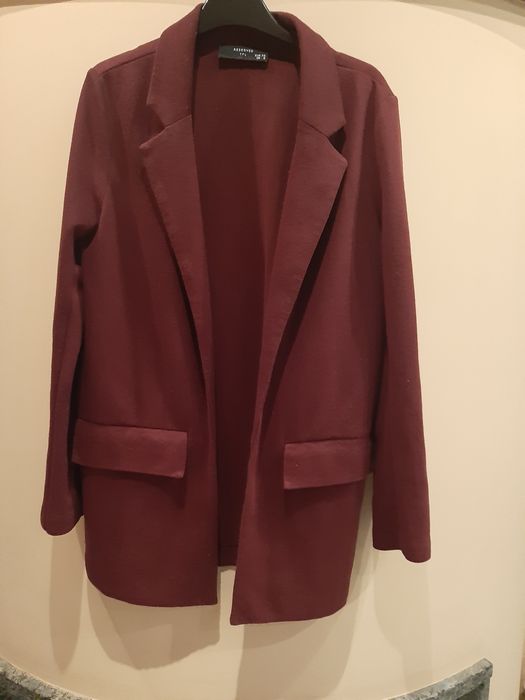 Marynarka 36 reserved żakiet bordo kolekcja dzianina narzutka piling