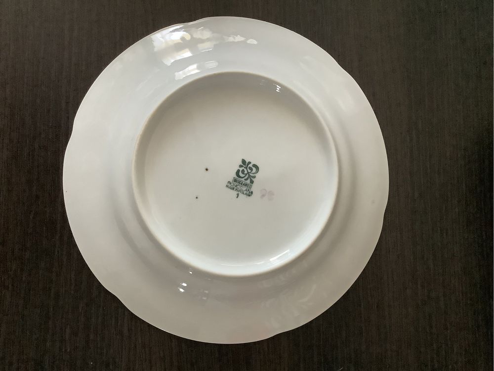 4 średnie talerze porcelanowe Włocławek stara porcelana