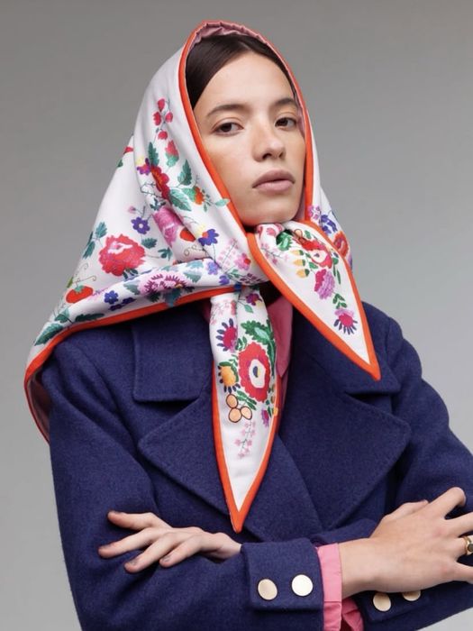 Тепла хустка зимова дута бренду nathnenna натхненна капор вишита