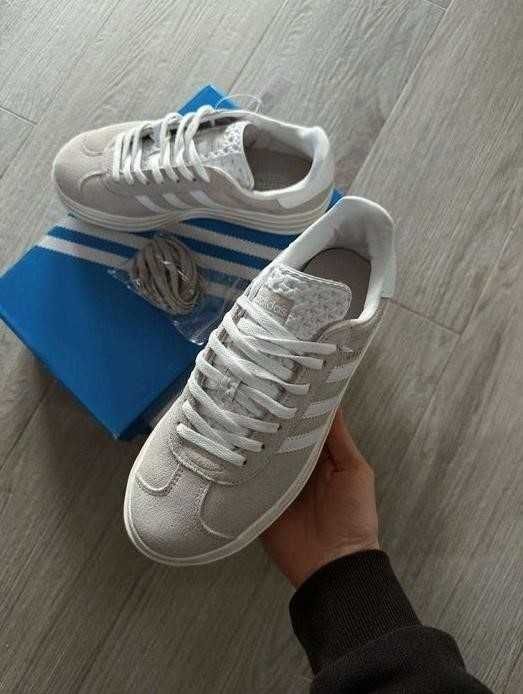 Женские кроссовки Adidas Gazelle Bold Grey White 36-41 адидас Sale