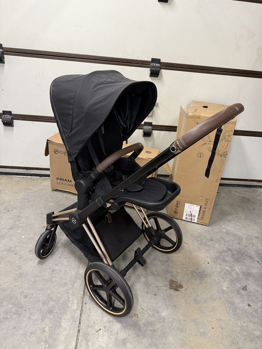 Wózek Cybex Priam 4.0 black rama gold rose + akcesoria